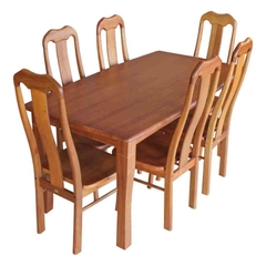 BÀN CN K2 1M6 + 6 GHẾ ĐẦU BÒ