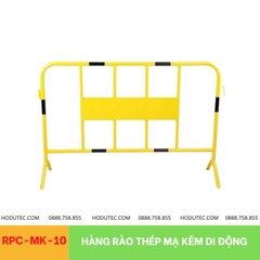 Hàng rào thép mạ kẽm sơn vàng đen di động, KT 1,5x1m