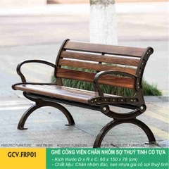 Ghế công viên chân nhôm sợi thuỷ tinh có tựa GCV.FRP01