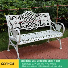 Ghế công viên nhôm đúc nghệ thuật GCV.N03T