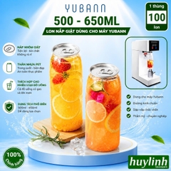 Lon nắp giật - chai nước dùng cho máy Yubann YB-QLS180 - 500ml - 650ml