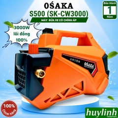 Máy xịt rửa xe chỉnh áp Osaka S500 (SK-CW3000) - 3000W - Có chống giật - motor cảm ứng từ lõi đồng 100%
