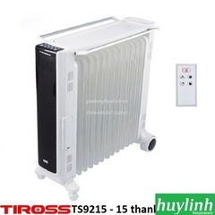 Máy sưởi dầu 15 thanh Tiross TS9215 - Có Điều khiển + Hẹn giờ + Giá phơi
