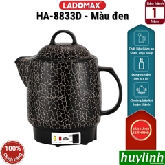 Ấm sắc thuốc điện Ladomax HA-8833D - 3.3 lít - Có chuông báo - 2 chế độ nấu