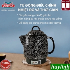 Ấm sắc thuốc điện Ladomax HA-8833D - 3.3 lít - Có chuông báo - 2 chế độ nấu