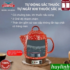 Ấm sắc thuốc điện Ladomax HA-8833D - 3.3 lít - Có chuông báo - 2 chế độ nấu