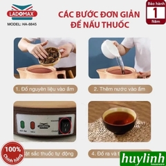 Ấm sắc thuốc điện Ladomax HA-8845 - 4.5 lít - Có chuông báo - 2 chế độ nấu