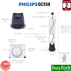 Bàn ủi hơi nước dạng đứng Philips GC558 - Hàng chính hãng