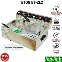 Bếp Chiên Nhúng Đôi Ngập Dầu ETON ET-ZL2 - 6 Lít + 6 Lít - Hàng Chính Hãng