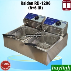 Bếp chiên nhúng đôi ngập dầu Raiden RD-1206 - Dung tích 6 + 6 lít - BH 12 tháng