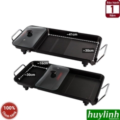 Bếp nướng điện Hàn Quốc 2 trong 1 Tiger Queen SQ-1400G - 2 ngăn