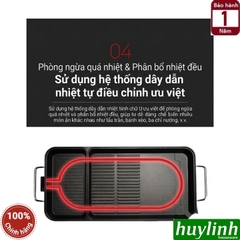 Bếp nướng điện Hàn Quốc 2 trong 1 Tiger Queen SQ-1400G - 2 ngăn