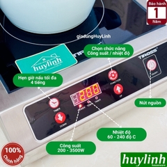 Bếp điện từ đơn công nghiệp Tiross TS8042 - 3500W - Phù hợp cho quán - nhà hàng - khách sạn
