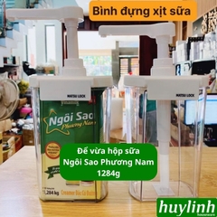 Bình bơm sữa đặt 1600ml Matsu lock - Vòi bơm 10cc - Đựng được hộp sữa 1284g