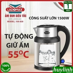Bình đun nước siêu tốc Ladomax HA-839 - 2.3 lít - Có chức năng giữ ấm tự động