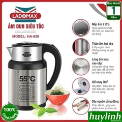 Bình đun nước siêu tốc Ladomax HA-839 - 2.3 lít - Có chức năng giữ ấm tự động