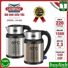 Bình đun nước siêu tốc Ladomax HA-839 - 2.3 lít - Có chức năng giữ ấm tự động