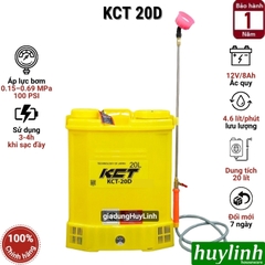Bình xịt điện phun thuốc trừ sâu KCT 20D - 20 lít - 12V/8Ah