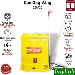 Bình xịt điện phun thuốc trừ sâu Con Ong Vàng COV20 - 20 lít - 12V/8Ah