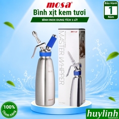 Bình xịt kem tươi Mosa 500ml và 1000ml (0.5 lít và 1 lít) - Chính hãng JBU