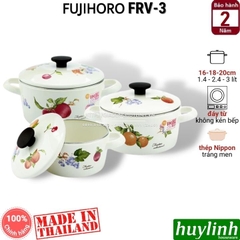 Bộ 3 nồi tráng men đáy từ Fujihoro FRV-3 - (1.4 - 2.4 - 3 lít) - Made in Thái Lan