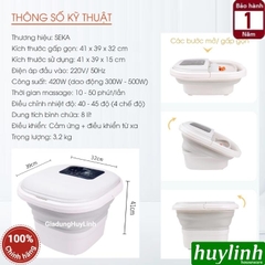 Bồn ngâm massage chân Seka SK195 - 4 mâm xoay + sục khí + điều khiển từ xa