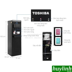 Cây nước nóng lạnh 3 vòi Toshiba RWF-W1917TV(K) - Block