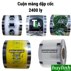 Cuộn màng dập ly cốc trà sữa cà phê nước ép 2400 ly (2400 logo) [Mr Drink - Tea Đen -Nice xanh- time vàng-trong)