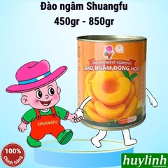 Đào ngâm đóng hộp ShuangFu 450gr và 850gr