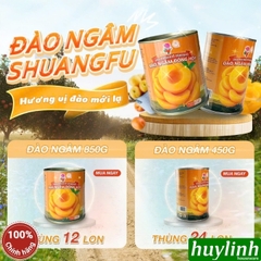 Đào ngâm đóng hộp ShuangFu 450gr và 850gr