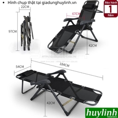 Giường - ghế xếp gấp thư giãn Sumika 168 - Có khay để ly