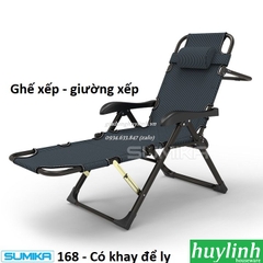 Giường - ghế xếp gấp thư giãn Sumika 168 - Có khay để ly