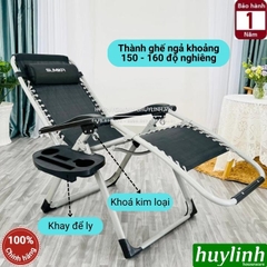 Ghế xếp gấp thư giãn Sumika 179 - Có khay để ly - Tải trọng 300kg - Khoá Kim Loại