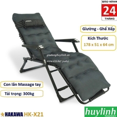 Giường ghế xếp gấp đa năng Hakawa HK-X21 - Tặng nệm trị giá 300k