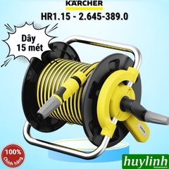 Bộ rulo guồng dây tích hợp vòi tưới cây 15 mét Karcher HR 1.15 - Ống dây 3 lớp cao cấp - Đi kèm dây cấp nước 2m