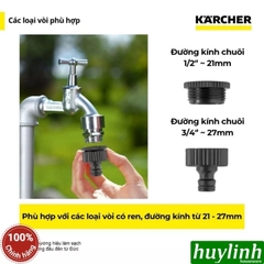 Bộ rulo guồng dây tích hợp vòi tưới cây 15 mét Karcher HR 1.15 - Ống dây 3 lớp cao cấp - Đi kèm dây cấp nước 2m