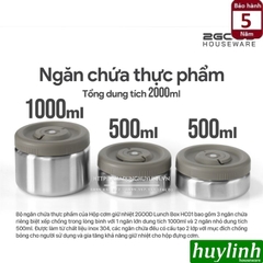 Hộp cơm giữ nhiệt 3 ngăn 2Good HC01 - 2 lít - Tặng túi xách