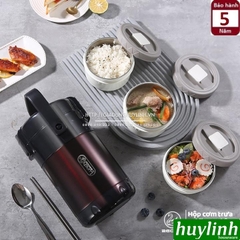 Hộp cơm giữ nhiệt 3 ngăn 2Good HC02 - Tặng túi xách