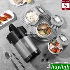 Hộp cơm giữ nhiệt 3 ngăn 2Good HC02 - Tặng túi xách