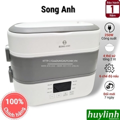 Hộp Cơm Hâm Nóng Thông Minh Song Anh - 4 Ngăn Sứ 2 Lít