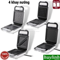 Máy làm - nướng bánh sandwich hotdog waffle Tiross TS9658 - 4 trong 1