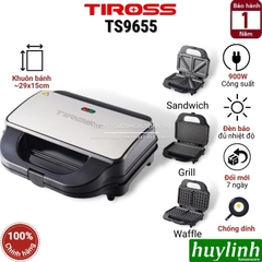 Máy nướng bánh sandwich 3 trong 1 Tiross TS9655 - 900W