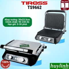 Máy nướng điện - kẹp nướng bánh mì Tiross TS9662 - 2100W - 31x25cm