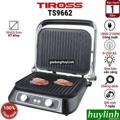 Máy nướng điện - kẹp nướng bánh mì Tiross TS9662 - 2100W - 31x25cm