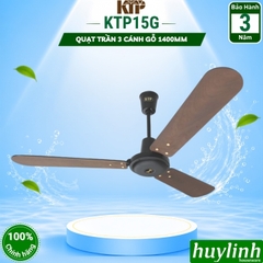 Quạt trần cánh gỗ Kim Thuận Phong KTP15G - 75W - Bảo hành 3 năm