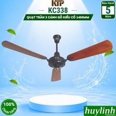 Quạt trần cánh gỗ kiểu cổ Kim Thuận Phong KC338 - Bảo hành 5 năm