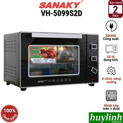 Lò nướng điện đối lưu Sanaky VH-5099S2D/N2D - 50 lít - 2000W - 6 chức năng