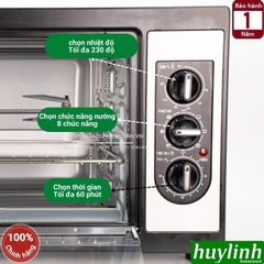 Lò nướng đối lưu Tiross TS9609 - 36 lít - 2000W - 8 chức năng nướng