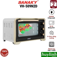 Lò nướng điện đối lưu Sanaky VH-509S2D - VH-509N2D - 50 lít - 2000W - 6 chức năng