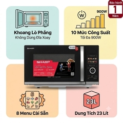 Lò vi sóng điện tử 23 lít Sharp R-2343FB-BK - 8 chức năng